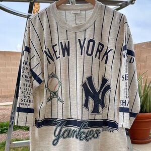 Vintage 1992 New York Yankees XL Raglan Long Gone Garan Cooperstown 90s shirt